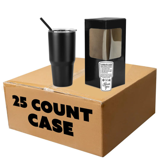 30oz tumbler, black, case of 25