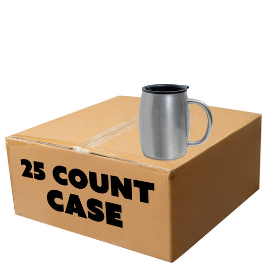 14oz Round Mug, Stainless Steel, Case 25