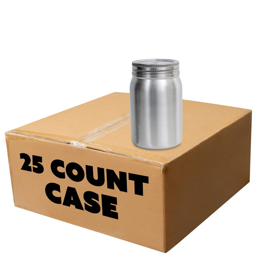 12oz Stainless Steel Mason Jar, case 25