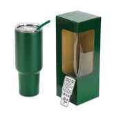 40oz tumbler green box, lid, straw