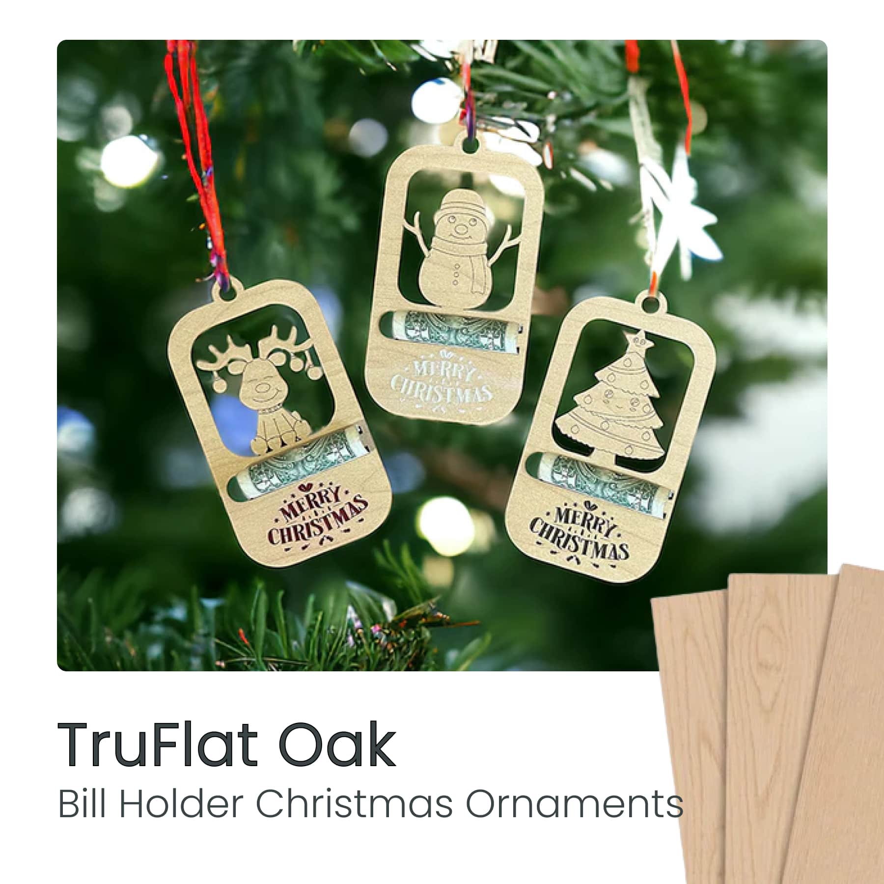 bill holder ornaments made with truflat plywood