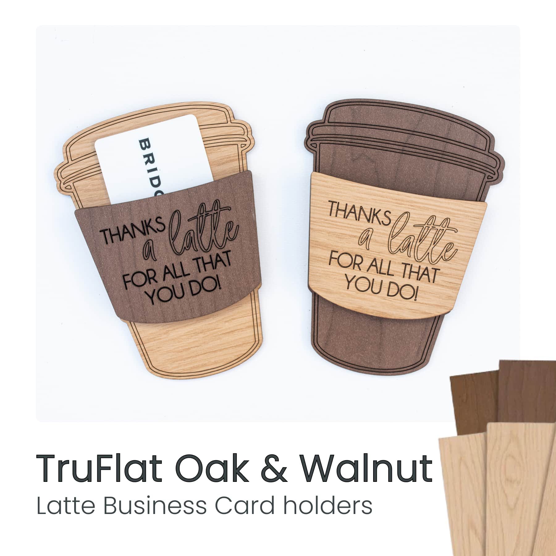 business card holders made with truflat laser plywood