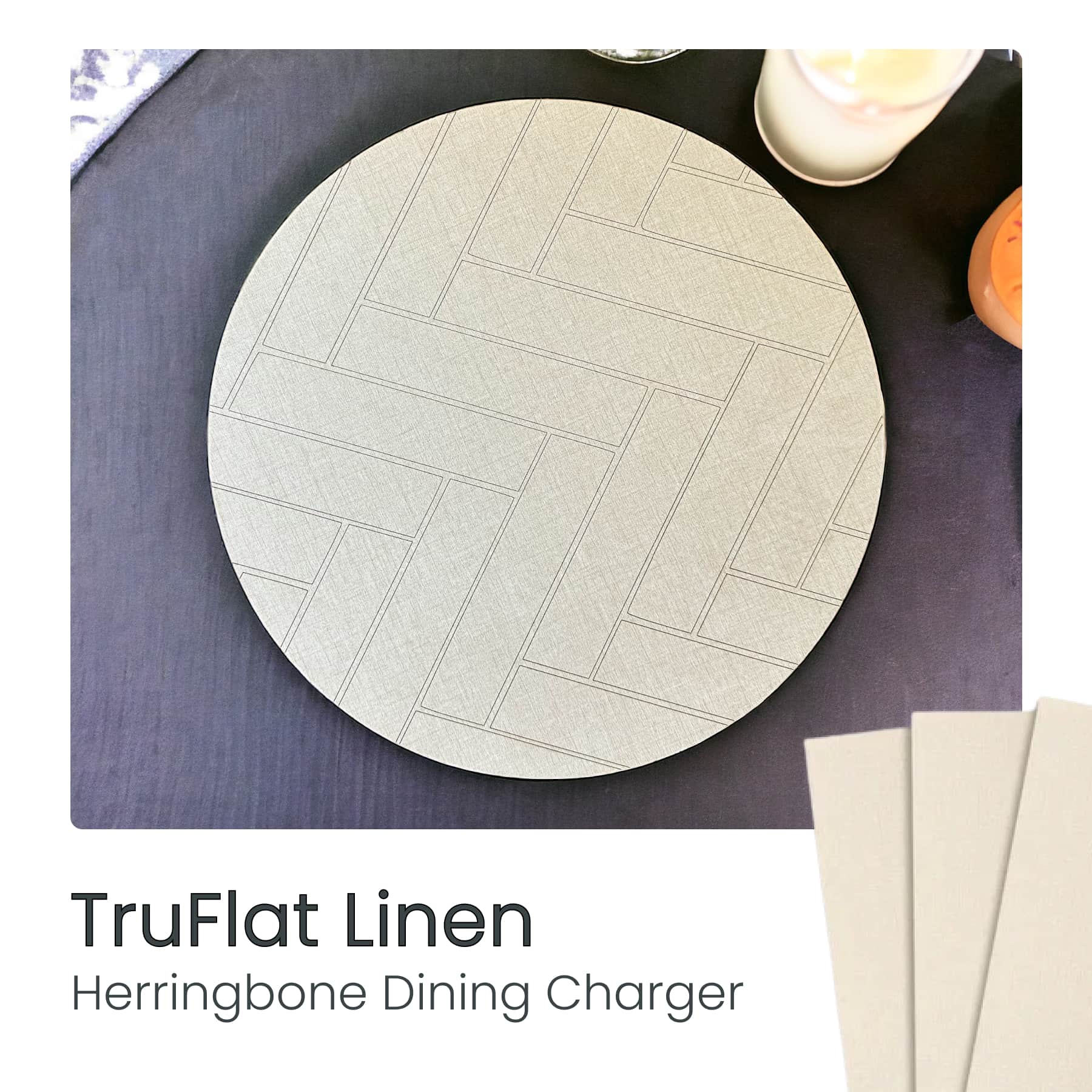 herringbone dining placemat made with truflat plywood