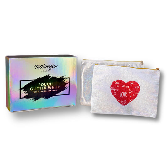 Sublimation pouch, glitter shimmer, 12 pack