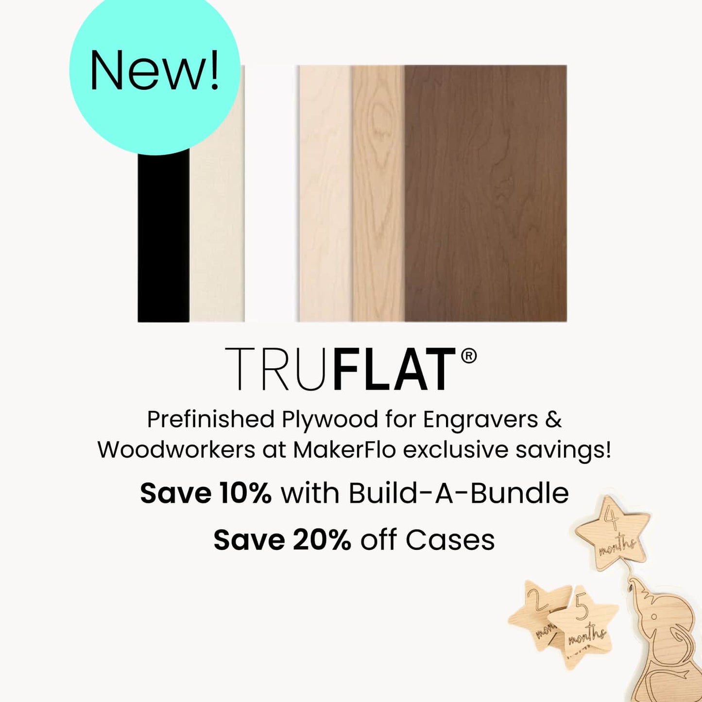 truflat 1/8" prefinished flat plywood for laser cutting