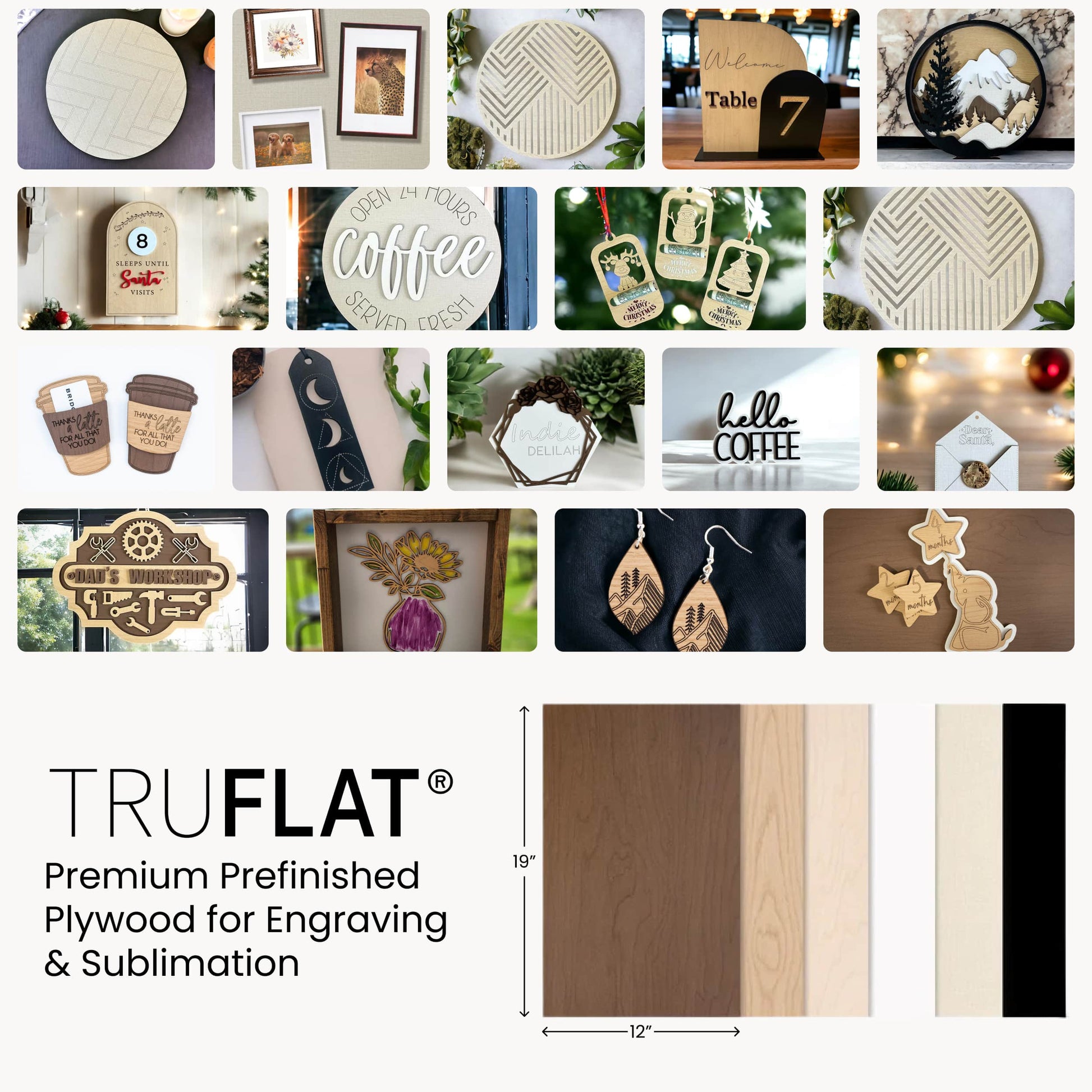 truflat premium pre-finished ultra flat plywood for laser cutitng and engraving