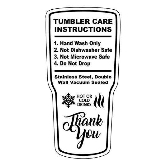 Tumbler Care Cards (Pack of 25)